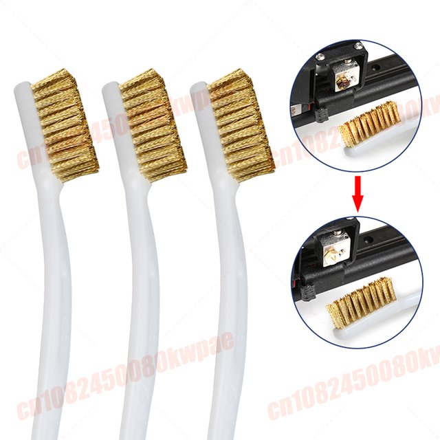 3D Printer Cleaner Tool Copper Wire Toothbrush Copper Brush Handle For Nozzle Heater Block Hotend Cleaning Hot Bed Parts