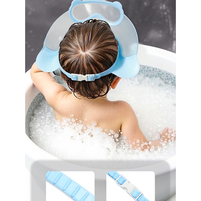 Baby Adjustable Size Shampoo Cap Crown Baby Shower Cap Children Cartoon Bath Visor Infant Hair Shield Ear Protection Waterproof