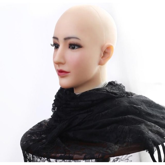 Mask Adult Full Face Beautiful Woman Silicone Dummy Headgear Simulation Mask Face CD Men To Women Boss Makeup