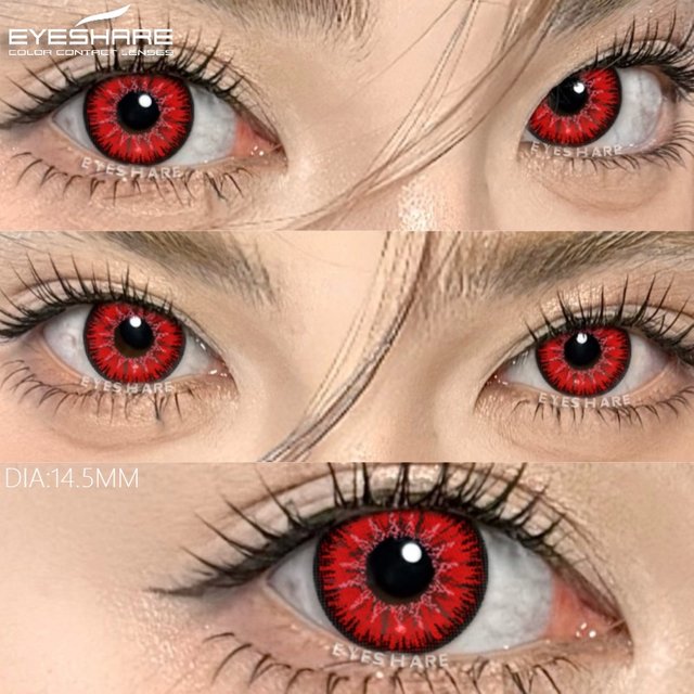 EYESHARE 2Pcs Cosplay Contact Lenses for Eyes Multicolored Contact Lenses Anime Red Lenses Halloween Makeup Lenses Blue Eye Lens
