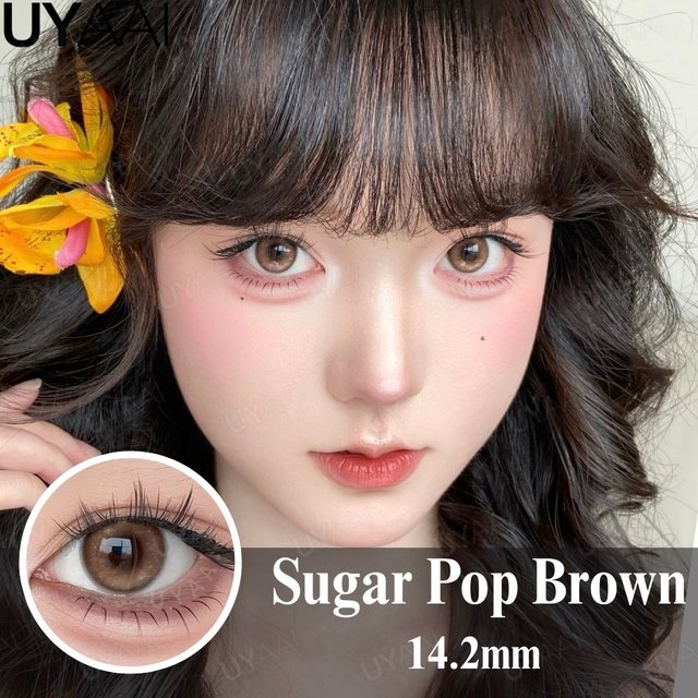 UYAAI Contact Lenses Cosmetics Lenses Choco Jump Series Eye Color Lens Beauty Black contacts Woman Accesories Natual Brown lens