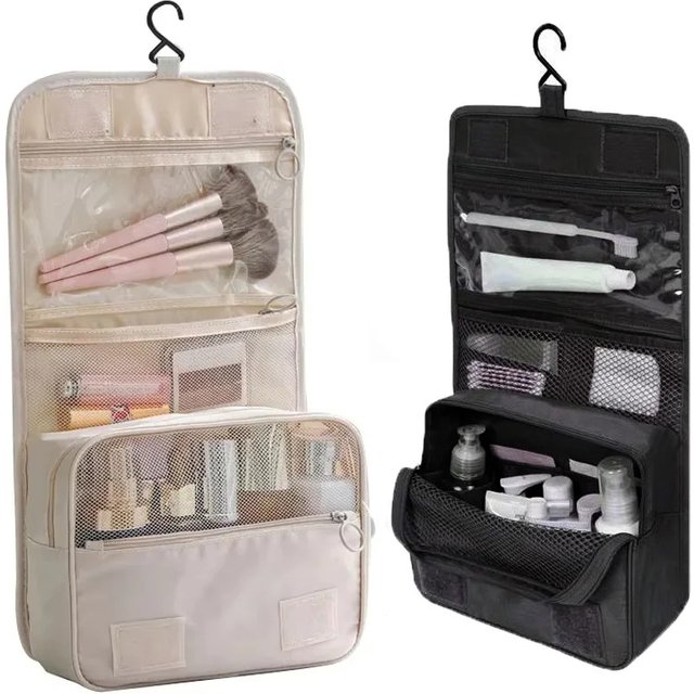 Portable Toiletry Washbag Have Hanging Hook Waterproof Women Bathroom Cosmetic Storage Bag Large Capacity Travel Men Makeup Case