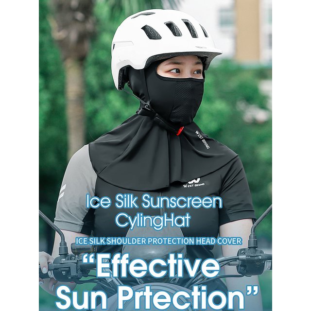 WEST BIKING Ice Silk Cycling Face Mask UV Sun Protection Breathable Sweat Wicking Helmet Liner Unisex for Bike Motorcycle E-Bike