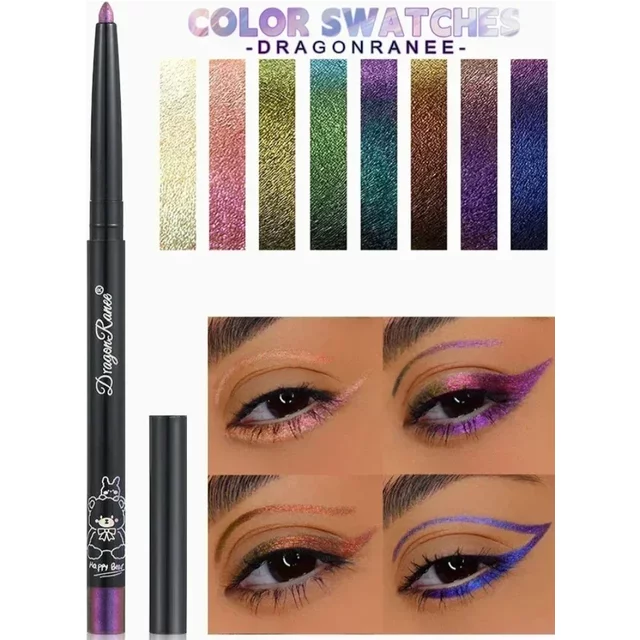 Multi Chrome Eye Liner Pen Lasting Shiny Metallic Eyeshadow Lying Silkworm Green Purple Makeup Pigment Glitter Eyeliner