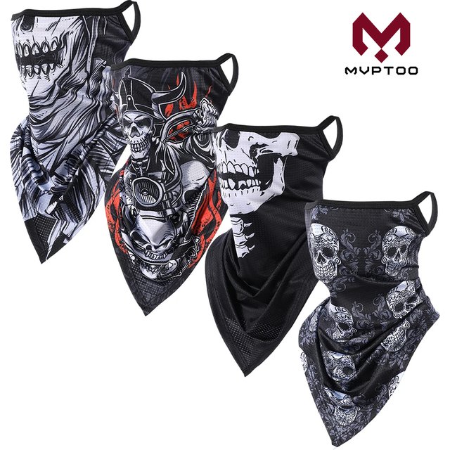 Bandana d'été respirant imprimé tête de mort, écharpe de Protection solaire, couverture faciale à séchage rapide, masque réutilisable, guêtre de cou, cadeau d'halloween