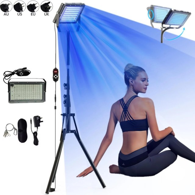 UV Solarium Lamp for Tanning Body Adjustable Stand,460nm&480nm Purple Light Ultraviolet Tanning Device for Skin Care Tanning