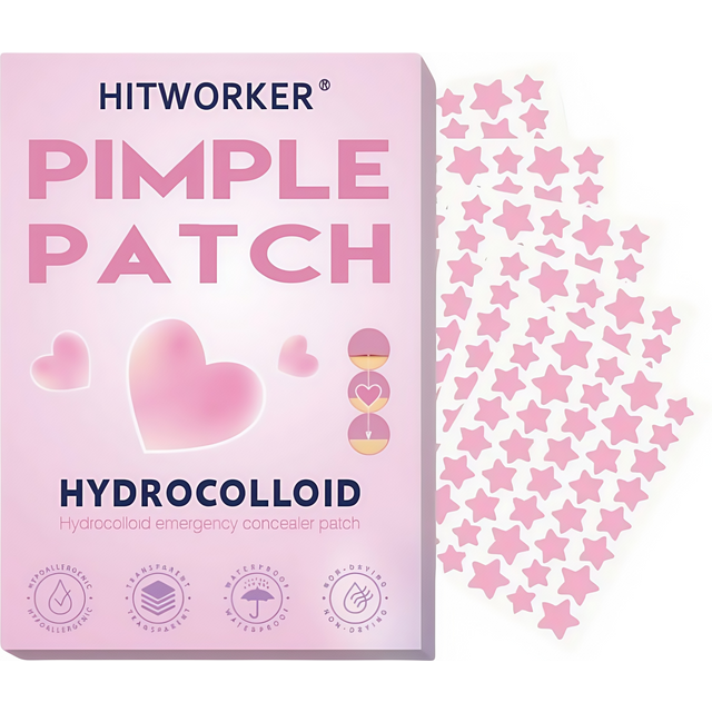 200 Pink Star Acne Patches | Hydrocolloid Absorption, Gentle Skincare | Invisible, Waterproof, Breathable, Girly-Style Concealer