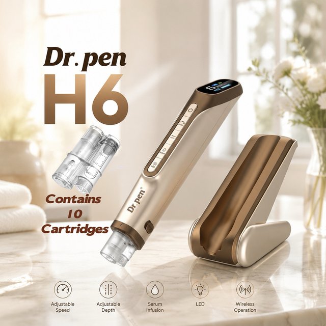 New Product Dr Pen H6 With 10Pcs Cartridge Microneedle Wireless Beauty Pen Facial Care Equipment Needle Length 0.25 MM