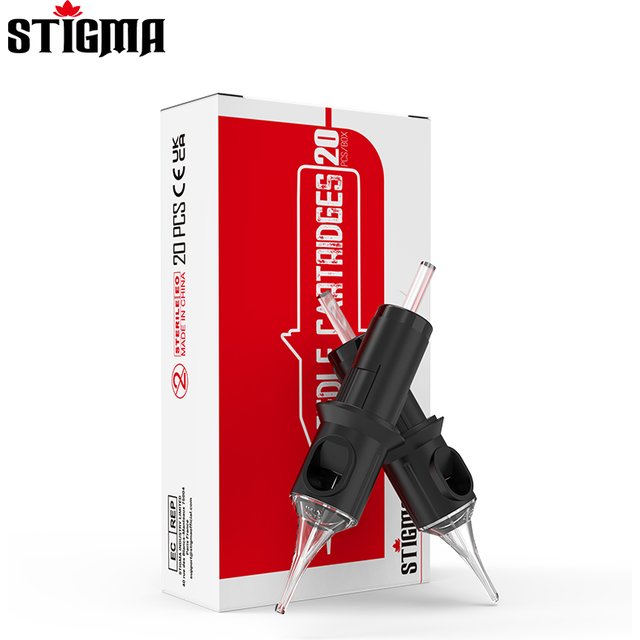 STIGMA 20PCS Disposable Sterile Tattoo Needles RL/RS/RM 0.3/0.35MM Black Professional For Wireless Tattoos Machine Makeup Supply