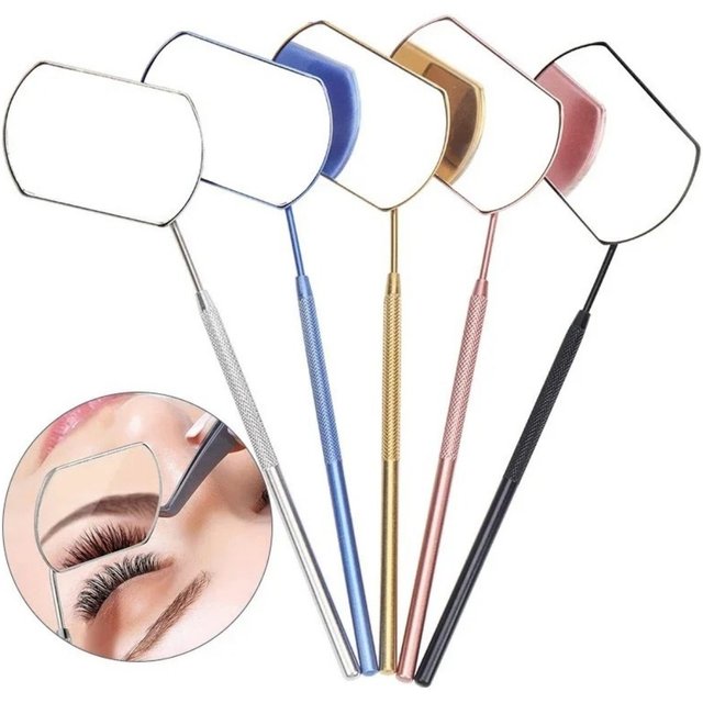 1PC Eyelash Mirror Grafting Eyelash Magnifying Mirror With Long Handle For Checking False Lashes Extension Beauty Makeup Tools