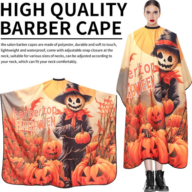 Capes de coiffure antistatiques pour barbier, tablier d'Halloween, robe de coiffeur, motif Aliments, outils de coupe de cheveux, grill
