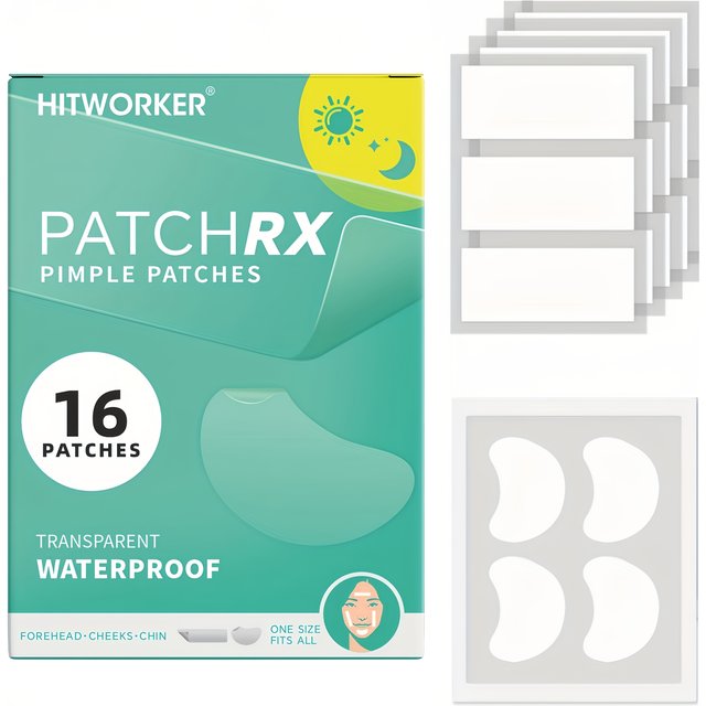 16PCS Transparent Pimple Patches for Face, Large Blemish Cover Stickers for Forehead Cheeks Chin, Day & Night Facial Spot Patche