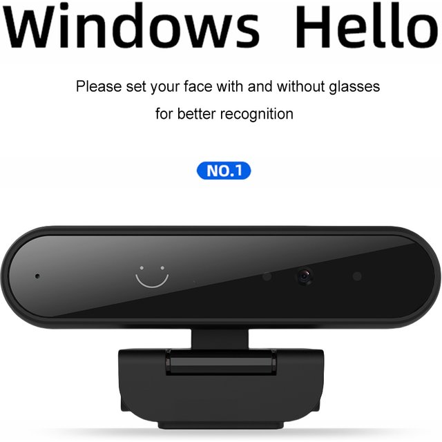 Mini Webcam de reconnaissance faciale USB pour Windows Hello, connexion d'identification HD1080P, caméra Web d'ordinateur 2MP avec micro pour ordinateur portable