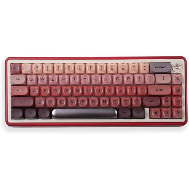 132 Keys Lipstick Semi Transparent PC Key Cap HOA Profile Custom Double Shot PBT Keycaps for Cherry MX Switches Gaming Keyboard