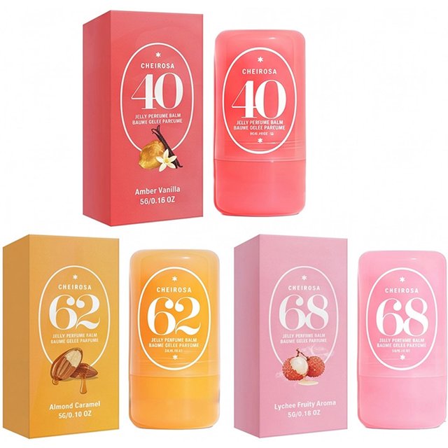 3 Jelly Solid Perfume Balm Set Natural Deodorant Scent Long Lasting Portable Travel Daily Commute Date Women Men Unisex