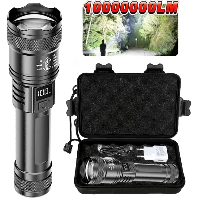 Latarka LED P50 o ultra wysokiej jasności 2000LM, taktyczna, EDC, awaryjna, z zoomem teleskopowym, ręczna, zasilana baterią 14500/18650