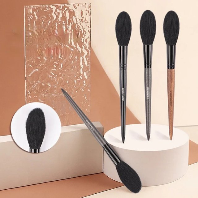 Professionnel cheveux de chèvre visage maquillage surligneur mélange brosse longue manche Blush brosse correcteur brosse beauté maquillage outils