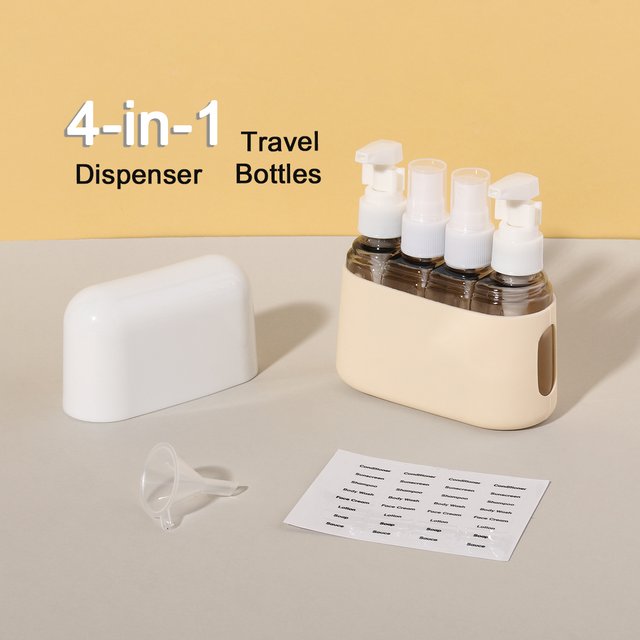 Ensemble de bouteilles de voyage 4 en 1 de 50ml, combinaison de shampoing, Gel douche, Lotion de