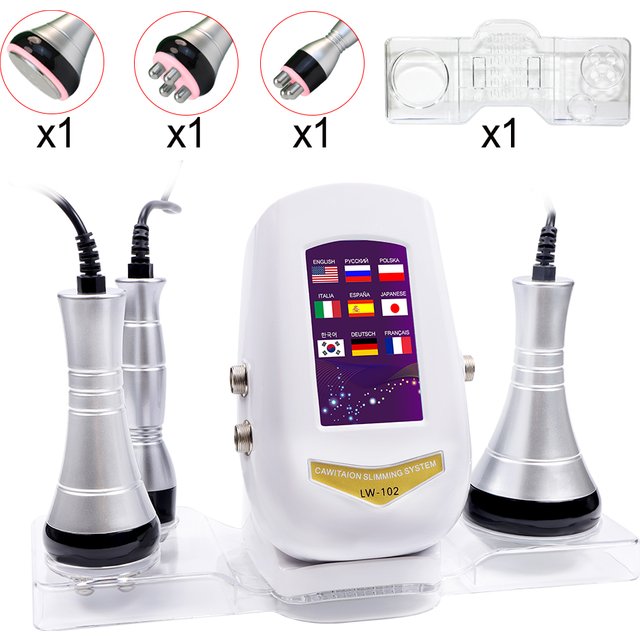 3 in 1 40K Cavitation Slimming Machine Ultrasonic Body Shaping Massage RF Facial Skin Tightening Lifting Device with Stand