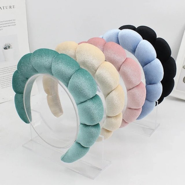 1Pcs Soft Velvet Sponge Spa Headband Wide Padded Washing Face Headband for women Girls Makeup Removal Shower Skincare Headwear
