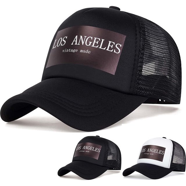 Unisex Los Angeles Print Baseball Mesh Caps Spring and Summer Outdoor Adjustable Casual Hats Sunscreen Hat
