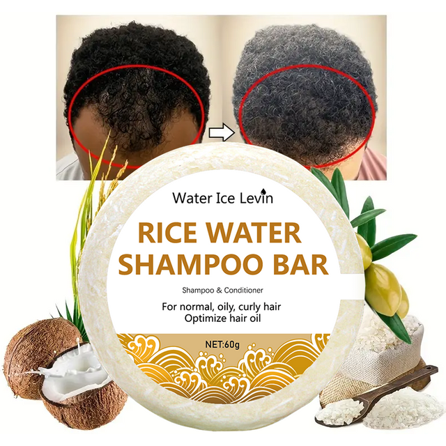 Organic Rice Shampoo Soap Bar Oil Free Conditioning Soap Rice Water Protein Nourishing Anti-loss Hair Hair Growth Soap Bar 60g