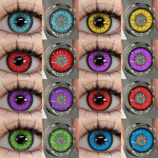 EYESHARE 1pair Cosplay Colored Contact Lenses for Eyes Anime Accessories Eye Lenses Yearly Crazy Halloween Makeup Color Eye Lens