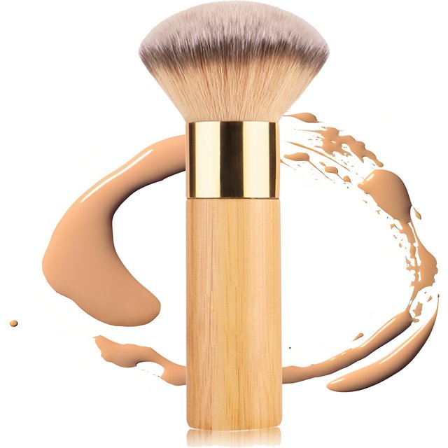 Wooden Handle Makeup Brush Professional Foundation Brush Kabuki Brush Soft Bristles