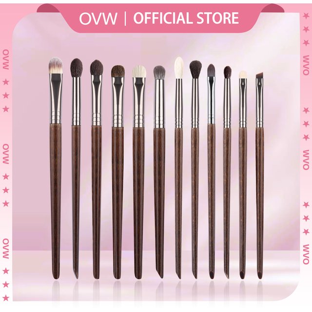 OVW 12 pièces ombre à paupières Nature cheveux Eyeliner sourcil lèvre cosmétique beauté maquillage pinceaux outils
