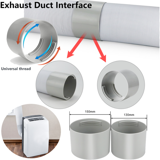 13cm 15cm Fittings Exhaust Pipe Hose Connector Interface Threaded Tube Joint Adapter Accessories for Portable Air Conditioners