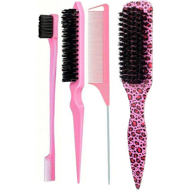 Bristle Slick Back Hair Brush for Sleek Ponytail Bun & Smoothing Baby Hairs, Flyaways, Edge Control - Backcombing & Teasing