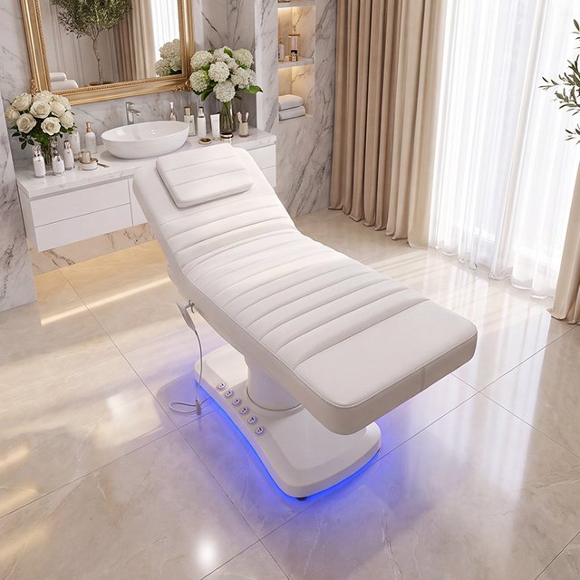 2026 Beauty Salon Spa Facial Beds Electric Lift Adjustable Beauty Bed Nursing Project Furniture for Hotel Leisure Project Area