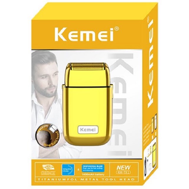 Kemei Tx1 Rechargeable Metal Housing Pro Electric Shaver for men Hair Beard Electric Razor Bald Shaving Machine Finishing Fade