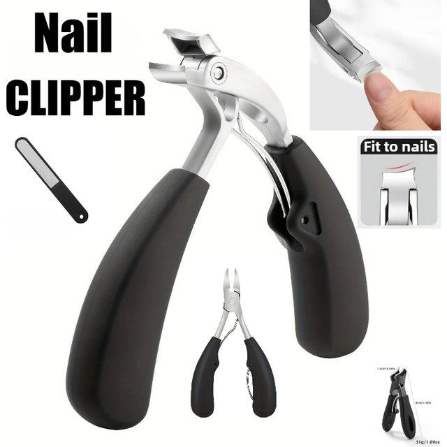 Nail Care Kit for Ingrown & Thick Toenails - Heavy-Duty Clippers Set with Nail File, Cuticle Nippers, and Grooming Tools