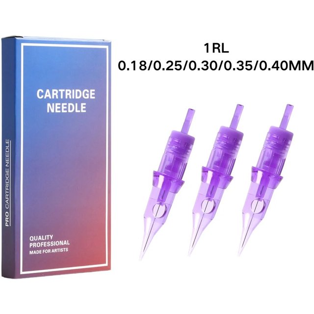 10Pcs 1RL 0.18/0.25/0.30/0.35/0.4mm Tattoo Permanent Makeup Needles Cartridge Round Liner For Rotary Pen Machine Microblading
