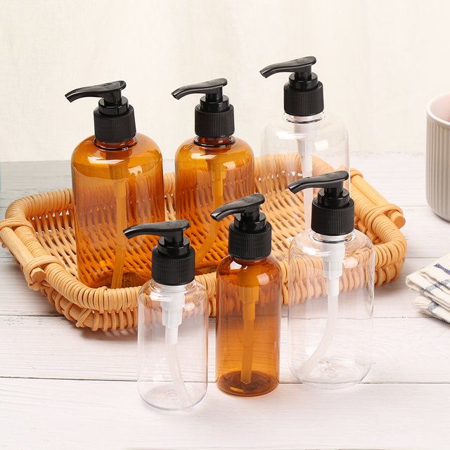 Bouteille à Pompe de 100ml, 200ml et 300ml, Shampooing Gel Douche, pour Voyage