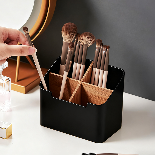 Remote Control Holder, Remote Caddy, TV Remote Organizer Table Desktop, Storage Box for Makeup Brushes, Office Supplies