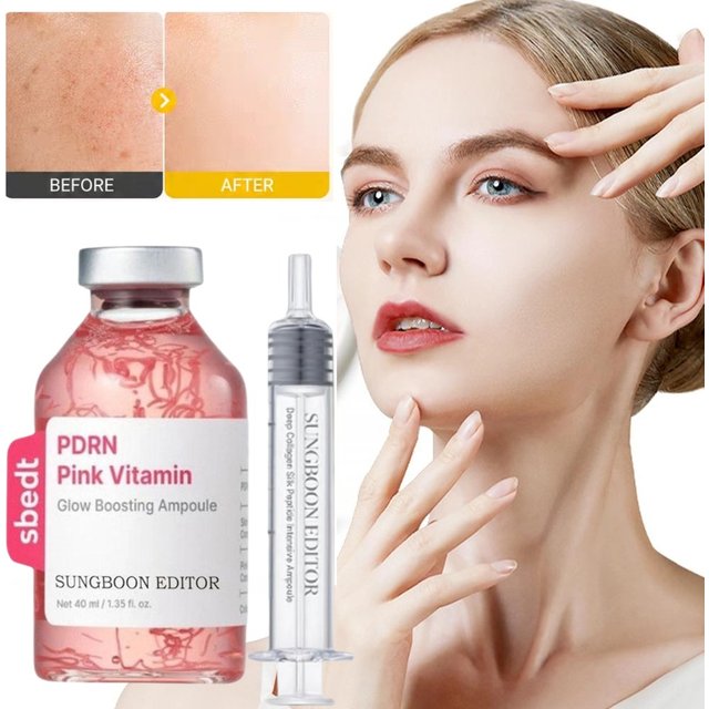 SBEDT Radiant Glow PDRN Pink‑Vitamin Ampoule Essence For Repair Skin Barrier Improve Redness & Dullness Korean Original SkinCare