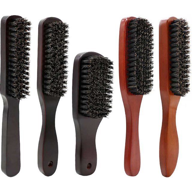 Wood Handle Boar Bristle Beard Brush Shaving Tool Hair Brush Wooden Curved Men Beard Shaving Brush Hair Stylist Mustache Brushes