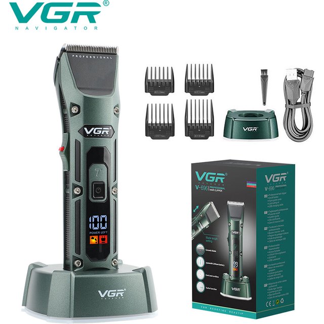 VGR V-696 New metal Popular Salon Barber Hair Cut Machine Professional Cordless Hair Trimmer Electric Hair Clippers for men