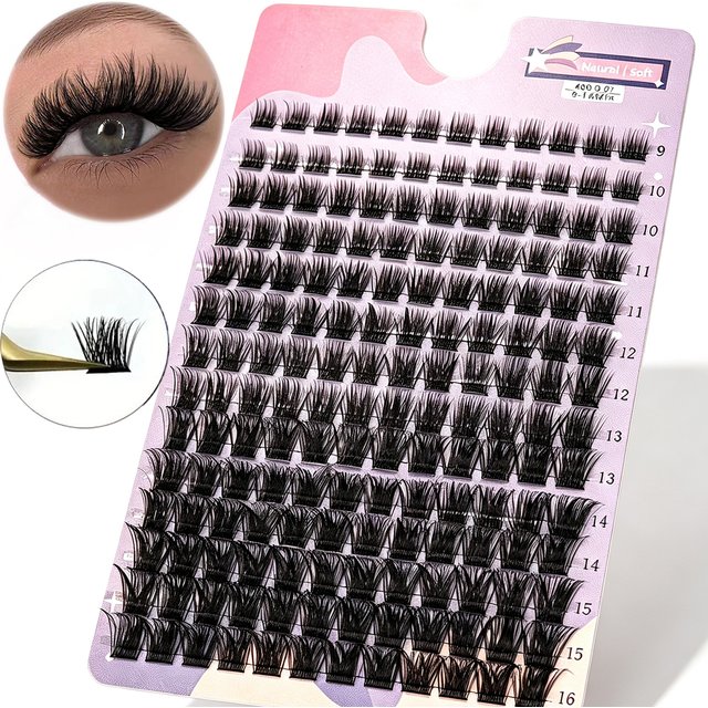 3D Volume Cluster Lashes D Curl Mixed Individual Lashes Fluffy Soft DIY False Eyelash Extensions Natural Look Eye Makeup