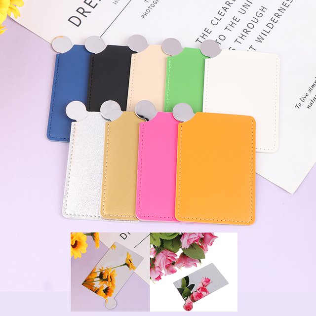 1PC Portable Mini Stainless Steel Unbreakable Makeup Pocket Mirror Cosmetic Mirror Cute Makeup Hand Pocket Mirror