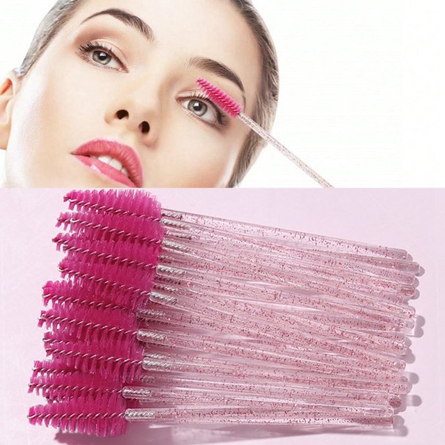 Brosse à cils en cristal jetable, baguettes de Mascara, Extension de cils, microbrosse, applicateur