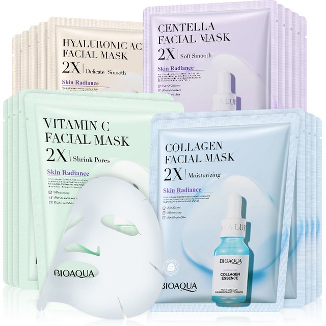 Masque facial au collagène Centella, 20 pièces/5 pièces, masques en feuille hydratants et rafraîchissants, masque facial à l'acide hyaluronique, produits de soins pour la peau
