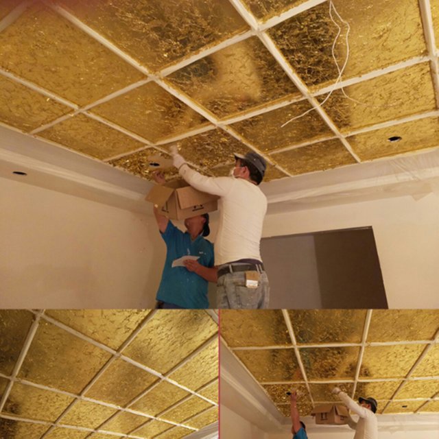 100 pièces 24K feuille d'or nouvelle couverture faciale artisanat papier maison véritable feuille