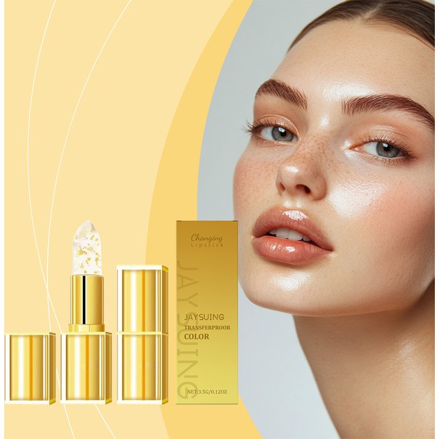Gold Moisturizing Lipstick Color Changing High Shine Fade Lip Line Relieves Dryness Non-stick Hyaluronic Acid Hydrating Lip Balm
