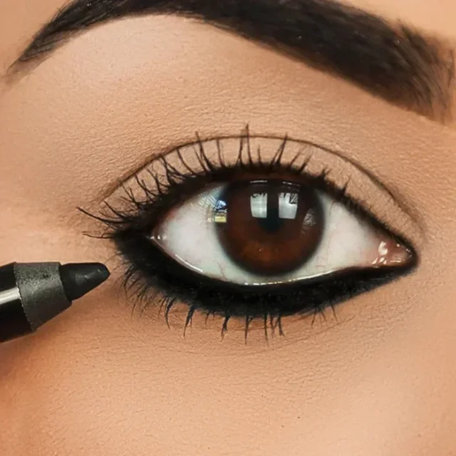 Eyeliner 2 en 1, crayon Gel imperméable longue durée, bleu blanc noir marron, facile à porter,