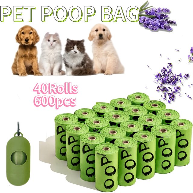 Sacs à crottes de chien biodégradables EPI parfum lavande sacs pour déchets d'animaux avec distributeur extra épais étanches support inclus respectueux de l'environnement solides parfaits pour chiens