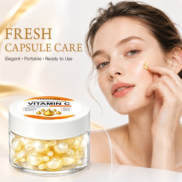 Vitamin C Brightening Essence Capsules,Anti-Aging Moisturizing Facial Essence,Firming Skin Care Capsules Suitable for All People