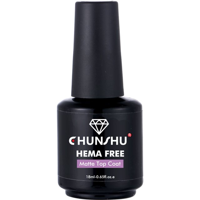 CHUNSHU Hema Free Matte Top Coat No Wipe 18ml Frosted Non Stick Powder Matte Effect Top Gel Nail Polish Soak Off Semi-Permanent